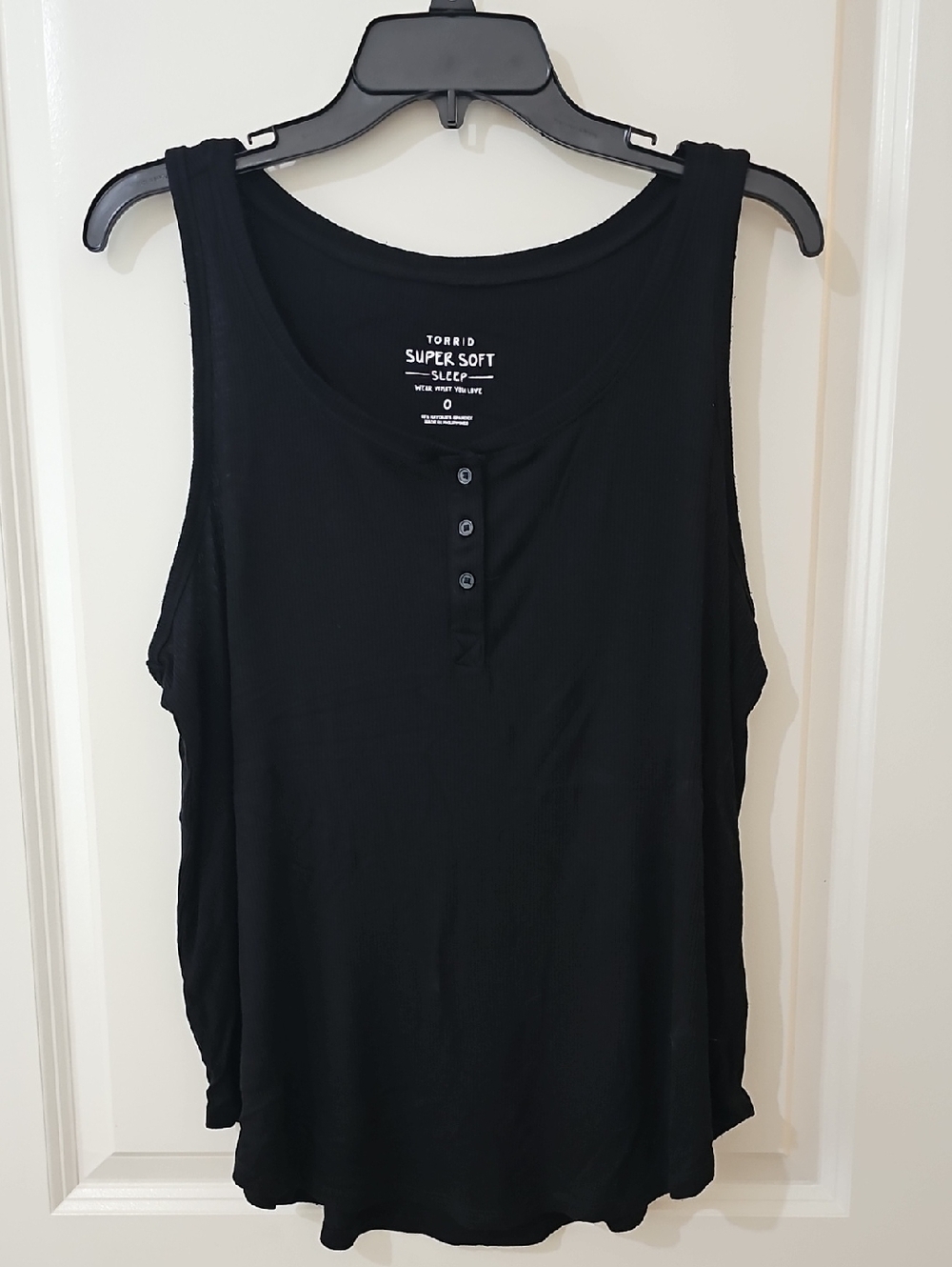 torrid Black Scoop Neck Henley Tank Top
